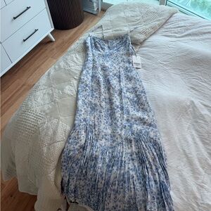 Reformation Blue and White AIKO Floral Maxi Dress